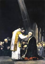 The last Communion of St Joseph Calasanz as painted by the spanish painter Goya.