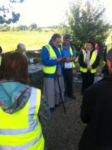 Blessing of pilgrimage start point Ballintubber Abbey. 