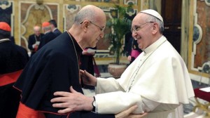 Pope Francis and Cardinal Bertone.