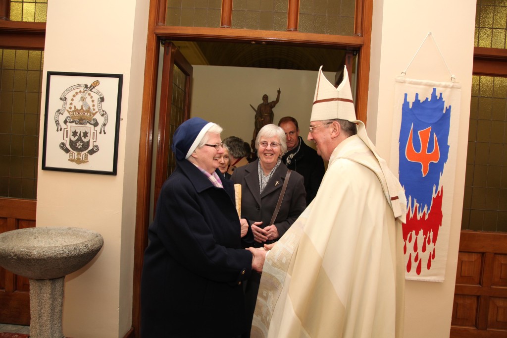 Archbishop Diarmuid Martin greets members of religious congregations at Terenure College. Photos: John McElroy