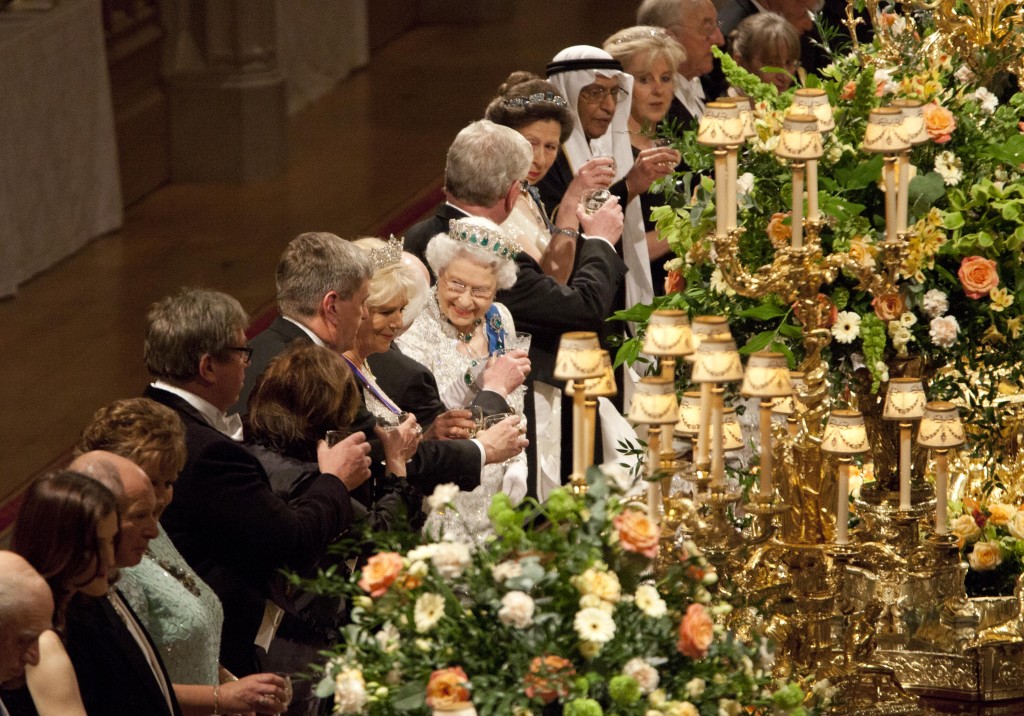 President of Ireland Michael D Higgins at the State Banquet hosted by her Majesty Queen Elizabeth II and The Duke of Edinburgh in St George's Hall, Windsor Castle on the first official day of the Presidents 5 day State Visit to the United Kingdom. Photo Chris Bellew / Copyright Fennell Photography 2014