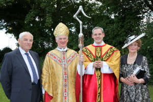 Bishop Noel Treanor and Fr Dominic McGrattan and his parents (Bernard and Catherine McGrattan)