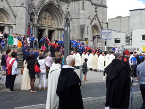 Procession of St Oliver Plunkett's relics into St Peter's Church in Drogheda. 