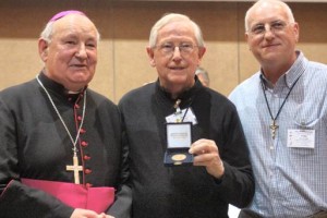 Fr Vincent Mulligan OMI with Bishop Ray Field and Fr Ray Warren OMI. Photo courtesy: Irish Independent