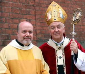 Mgr Marcus Stock, Bishop-elect of Leeds with Cardinal Vincent Nichols. 