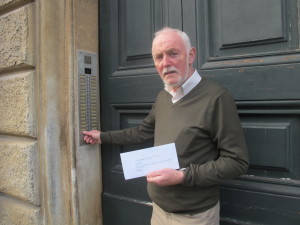 Brendan Butler of We Are Church Ireland outside the CDF in the Vatican. 