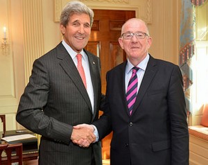 Secretary of State John Kerry with Minister for Foreign Affairs, Charlie Flanagan