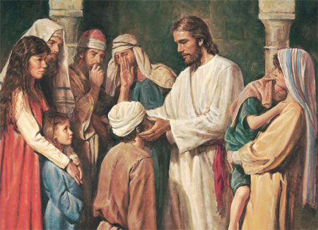 Jesus heals blindness