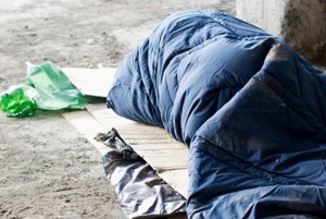 man sleeping rough