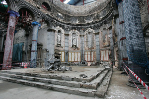 Pic shows rubble in the interior of the destroyed St Mel's cathedral. Pic John Mc Elroy 