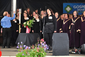 Shannon and Gardiner Street Gospel Choirs perform as part of RTE's Religious service on Bray Bandstand during a previous the Gospel Rising Music Festival. Photo Richard Eibrand Photography.