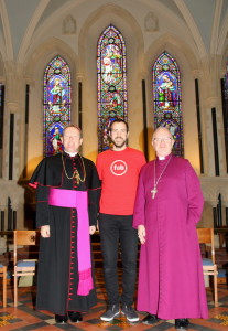 Archbishop Eamon Martin, Matt Hollidge and Archbishop Richard Clarke. Pic courtesy: Lynn Glanville.
