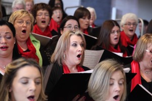 Members of the choir singing at the mass of rededication in St Mel's Cathedral Longford. Pic John Mc Elroy.