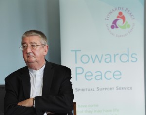 12.6.2015 CHILD SAFEGUARDING MEASURES INCREASE AS LEVEL OF COMPLAINTS DECREASE. An ongoing decline in the number of abuse allegations against priests has allowed the Dublin Diocesan Safeguarding Service to significantly increase the level of child protection training it offers to parishes. Today (12.6.15) the Child Safeguarding and Protection Service launched its annual update of statistical information and also highlighted the availability of Towards Peace, a national service aimed at providing spiritual support to victims of abuse. Pic shows Archbishop Diarmuid Martin listening to a speaker at the annual update launch of the Dublin Diocesan child Safeguarding Service. Pic John Mc Elroy. NO REPRO FEE. Further Info Annette O' Donnell 087-8143462.