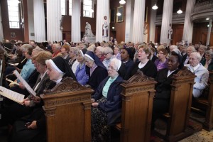 Last Saturday in St Mary's Pro Cathedral Dublin Archbishop Diarmuid Martin celebrated Mass for the 1400th anniversary of St Columbanus as part of the celebration of the year of consecrated life. Pic John Mc Elroy. 