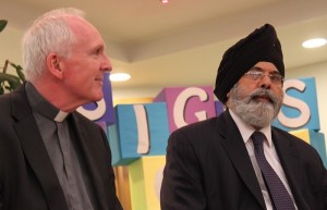 Bishop of Limerick Dr Brendan Leahy with Sikh leader Dr J.S. Puri at Signs of Hope gathering in Liverpool.