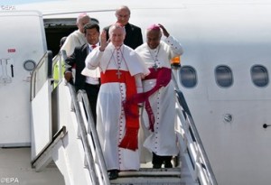 Cardinal Parolin arrives in Dili, the capital of Timor Leste. Pic courtesy: Vatican Radio. 