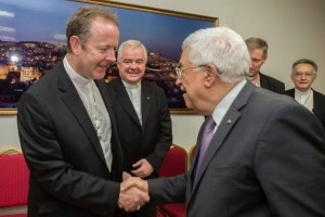 Archbishop Eamon Martin with Palestinian President Mahmoud Abbas