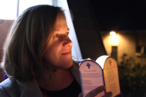 26/27 SEPT 2015 NATIONAL EUCHARISTIC CONGRESS 2015 IN KNOCK. Irish Catholic Bishops Conference is hosting the conference which will be a celebration of Faith over two days including prayer, daily celebration of Eucharist. Pic shows Kate Liffey from Co Kildare holding a candle during a candle lit procession on Saturday. Pic John Mc Elroy. NO REPRO FEE.