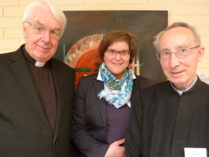 Fr Vincent Twomey svd (l) with Fr Professor Emeritus Stephan O. Horn, SDS, former Assistant to Professor Ratzinger and now spokesperson for the Schülerkreis (r) and Dr Michaela Christine Hastetter (c)