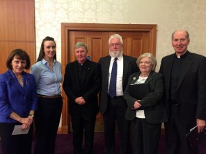 Nuala McLoughlin, Aoife Walsh, Bishop Michael Smith, Peter Kieran, Joan Walsh and Bishop Denis Brennan.