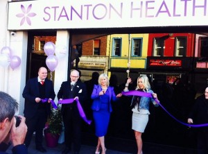 Bernadette Smyth cuts ribbon to open Stanton Healthcare Clinic