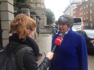 Ellen O'Malley Dunlop of the Dublin Rape Crisis Centre at Leinster House 