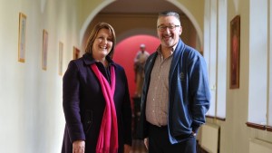 Caroline Donohoe and Fr Michael Cusack CSsR. Pic courtesy: RTE.ie
