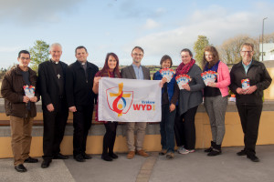 World Youth Day launch Bishop Ray Browne, Ks. Piotr Delimat (Polish Priest from Krakow), Fr Donal O Connor the IT chaplain, Tomas Kenny World Youth Day co-ordinator for Kerry and students from the IT.