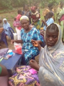 Women of Durumi IDP Camp in Abuja attending the inaugural craft workshop at the Maria Centre. 