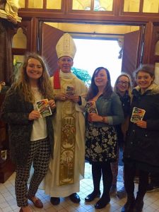 Papal Nuncio with Youth 2000 members promoting the Summer Festival 2016 