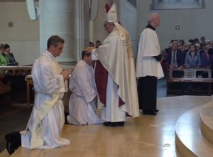 Bishop Liam Mac Daid ordains Fr Kevin Malcolmson and Fr Stephen Duffy in St Macartan’s Cathedral in Monaghan