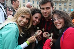 Some of the young people at Together for Europe rally, Munich