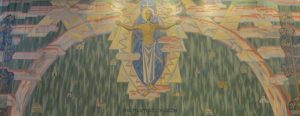 Tapestry depicting “that all may be one”. Designed by Einar Forseth for the Ecumenical Centre, Geneva, woven in Aubusson, France. 