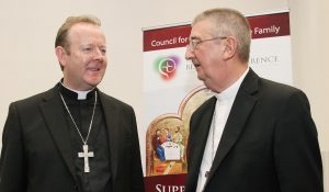 Archbishops Eamon Martin Archbishop of Armagh with Diarmuid Martin, President and host of World Meeting of Families 2018 in Dublin. Pic John Mc Elroy. 