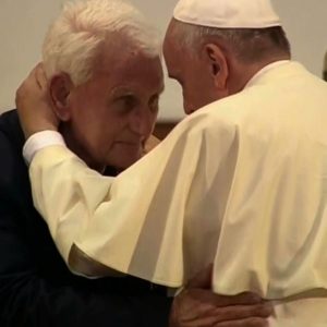 Soon-to-be-cardinal Fr Ernesto Simoni with Pope Francis in 2014 (Pic Diocese of Grosseto).