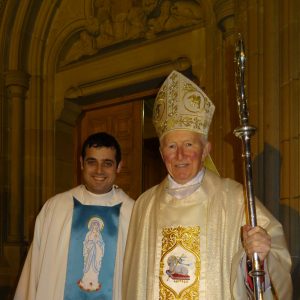 Fr Damien and Bishop Philip at Letterkenny Cathedral.